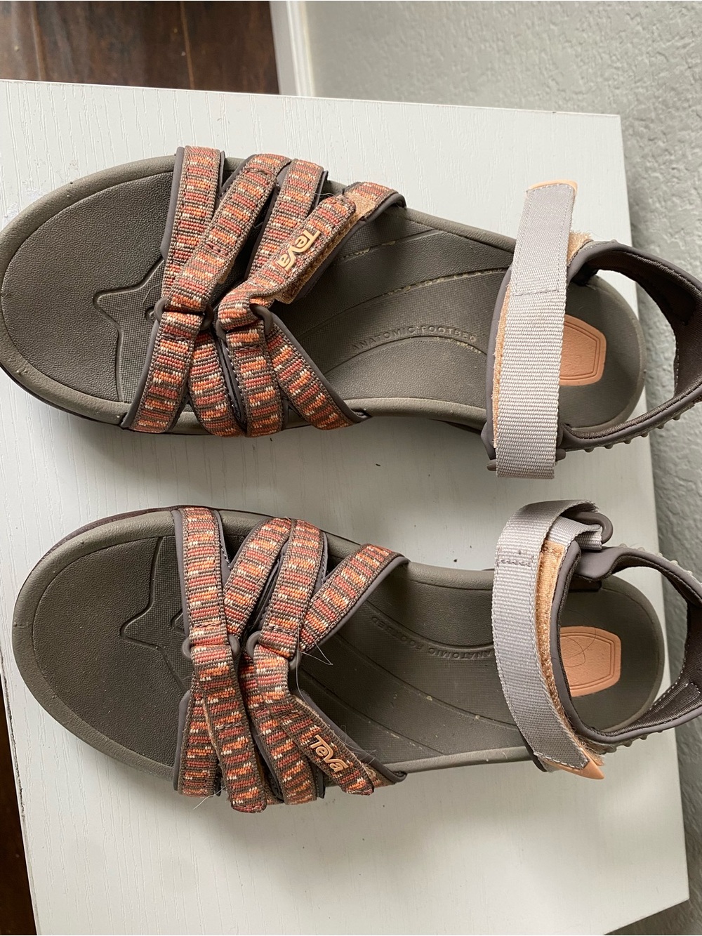 Teva Brown & Orange Strappy Sport Sandals